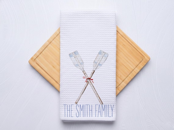Weathered Boat Oars Towel for Kitchen and Bathrooms, Coastal Hostess Gift