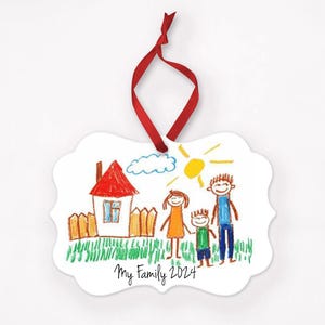 Personalized Children&#39;s Artwork Ornament: Keepsake Gift for Grandparents