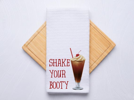 Shake Your Booty Milkshake Funny Food Kitchen Hand Towel Gift for Housewarming