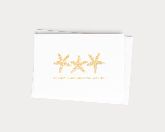 The Stars Are Brightly Shining Christmas Greeting Card