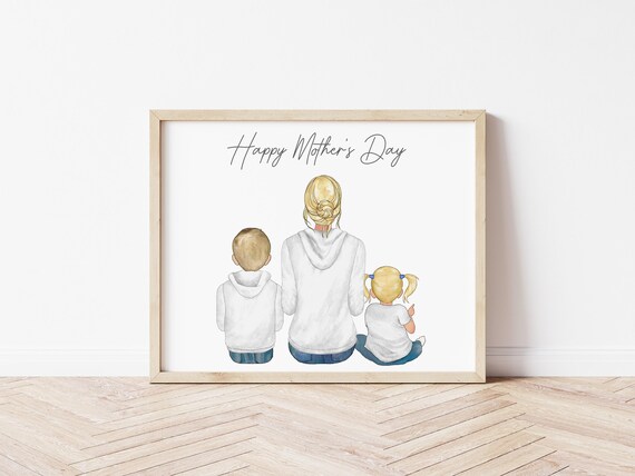 Mother's Day Portrait Digital Download Gift from Children