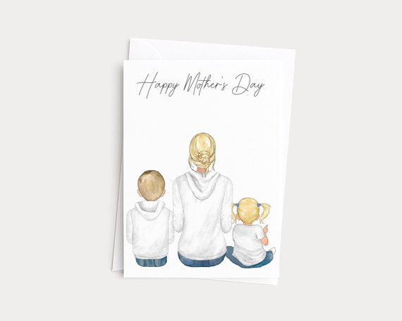 Personalized Happy Mother's Day Portrait Card from Kids