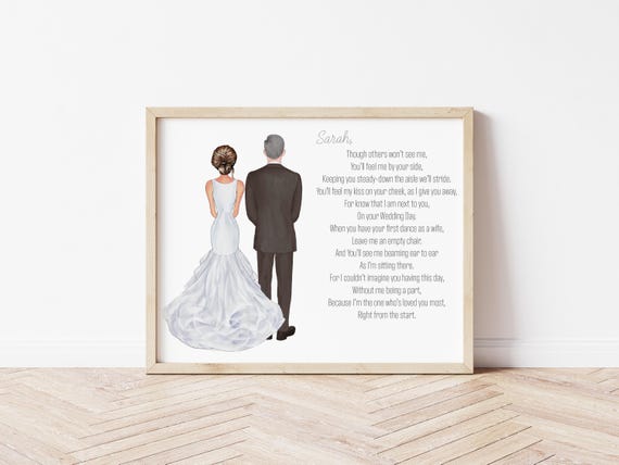 Grandfather of the Bride Personalized Wedding Memorial Portrait (Digital Download)