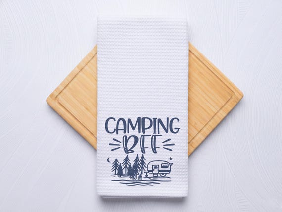 Camping BFF Waffle Weave Towel: Camper Decor Gift