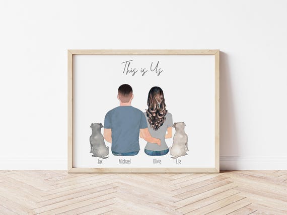 This is Us Custom Couple Portrait: Unique Engagement Gift (Digital Download)
