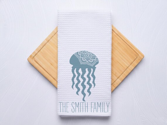 Floating Jellyfish Custom Hand Towel for Kitchen and Bathroom