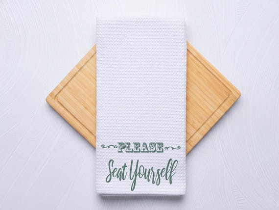 Please Seat Yourself Funny Bathroom Hand Towel, Hostess Gift