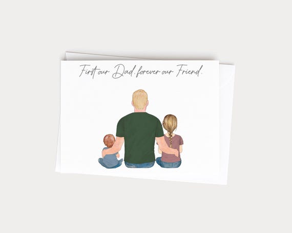 Personalized Father's Day Portrait Card from Kids