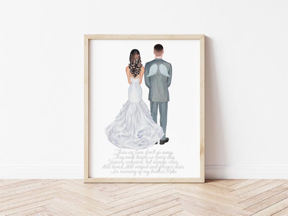 Brother of the Bride Memorial Portrait: Custom Wedding Illustration (Digital Download)