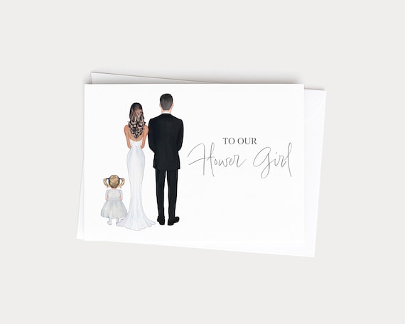 Flowergirl Keepsake Proposal Greeting Card from Bride and Groom