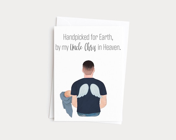 Handpicked for Earth By My Uncle in Heaven Greeting Card Portrait