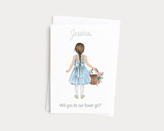 Flowergirl Keepsake Proposal Greeting Card from Bride and Groom