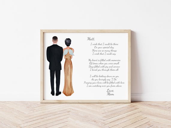 Mother of the Groom Memorial Portrait, I Wish Digital Download Wedding Day Gift