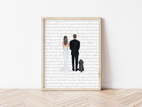 Wedding Song Personalized Portrait for Bride and Grooms First Dance