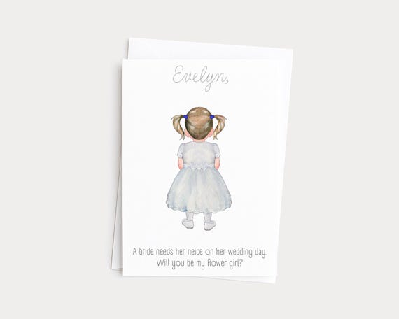 Flowergirl Keepsake Proposal Greeting Card from Bride and Groom