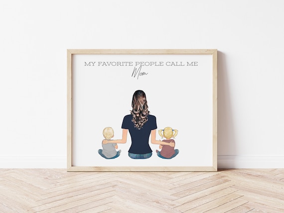Personalized Mother's Day Portrait Gift from Children (Digital Download)