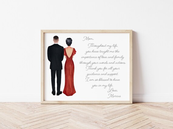 Mother of the Groom Wedding Portrait, Personalized Digital Download