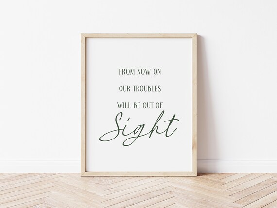 Troubles out of Sight Christmas Wall Art Decor, Instant Download