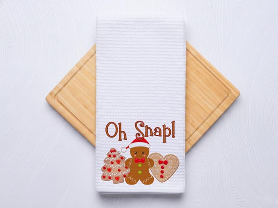 Nog it Off Personalized Waffle Weave Kitchen Towel Christmas Decor
