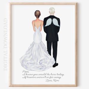 Großvater der Braut personalisierte Erinnerung Geschenk, druckbare digitale Download Porträt, individuelles Geschenk, Verlust des Großvater bestanden