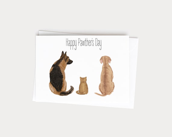 Personalized Father's Day Portrait Card from Pets