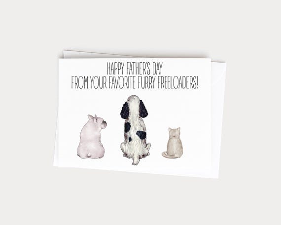 Personalized Father's Day Portrait Card from Pets