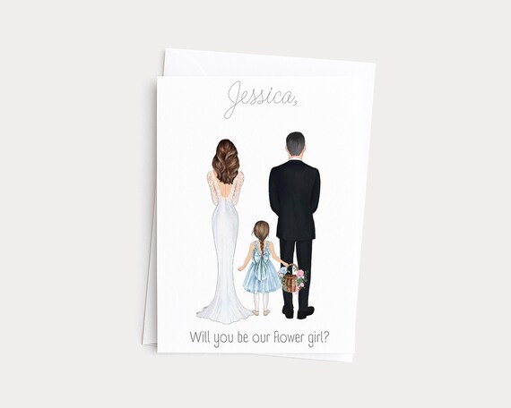 Flowergirl Keepsake Proposal Greeting Card from Bride and Groom