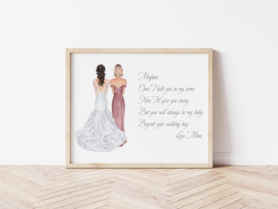 Personalized Mother of the Bride Portrait • Wedding Keepsake • Custom Illustration • Once I Held You