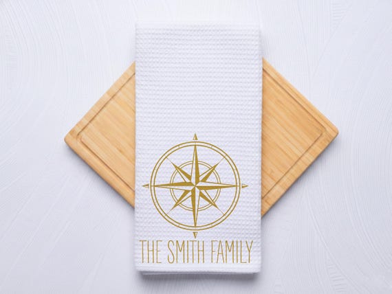 Compass Rose Accent Towel for Kitchen and Bathrooms