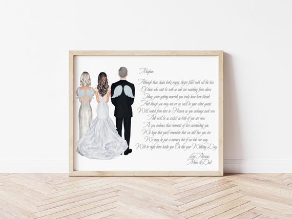 Parents of the Bride Memorial Wedding Portrait, Although This Chair Poem Digital Download