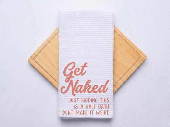Cursive Get Naked Waffle Weave Hand Towel for Bathroom Humor