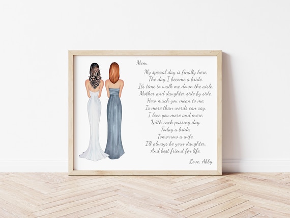 Personalized Mother of the Bride Portrait • Wedding Keepsake • Custom Illustration •