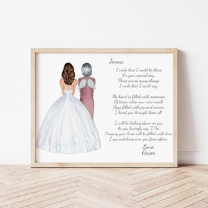 Personalized Grandmother of the Bride Portrait, Custom Wedding Gift, Keepsake (Digital Download)