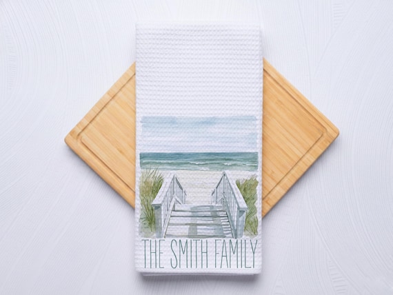 Boardwalk Walkway Towel for Kitchen and Bathrooms, Coastal Hostess Gift