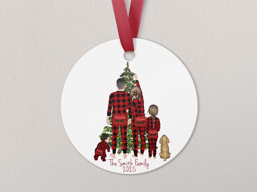 Matching Pajamas Family Christmas Ornament Personalized With Custom ...