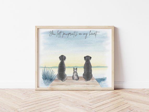 Personalized Pet Memorial Portrait: Loss of Dog or Cat (Digital Download)