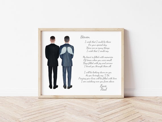 Brother of the Groom Wedding Memorial Portrait, Digital Download