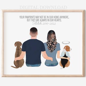Retrato conmemorativo personalizado para mascotas: Ilustración familiar personalizada (descarga digital)