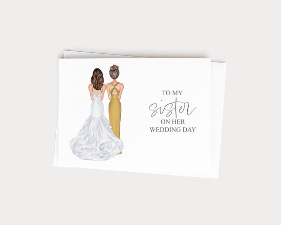 To My Sister On My Wedding Day Personalized Greeting Card