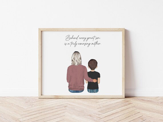 Personalized Mother's Day Portrait Gift: Custom Art Print (Digital Download)