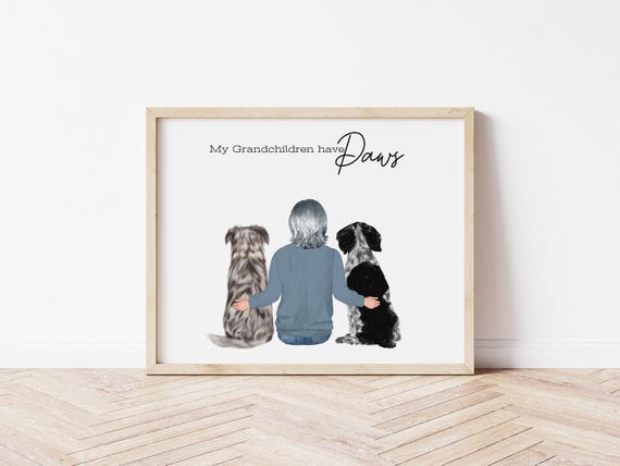 My Grandkids Have Paws Personalized Pet Portrait, Digital Download