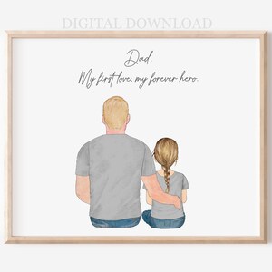 Personalized Father&#39;s Day Portrait: Custom Dad Wall Art (Digital Download)