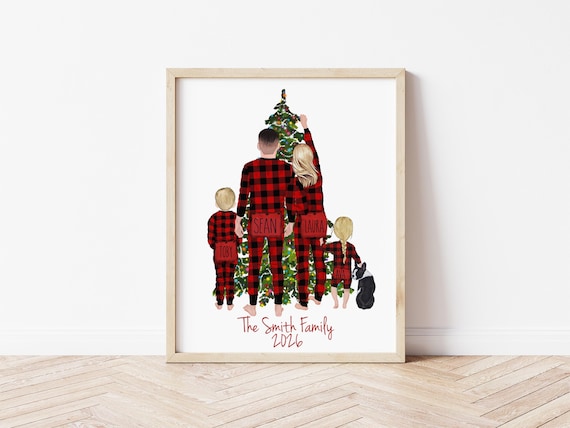 Buffalo Plaid Matching Family Pajamas Christmas Portrait: Unique Keepsake (Digital Download)