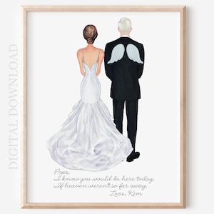 Grandfather of the Bride Personalized Memorial Gift, Printable Digital Download Portrait, Custom Gift, Loss of Grandfather Passed