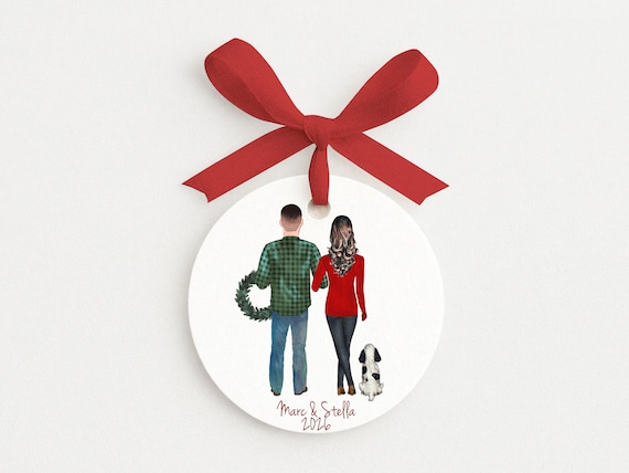Our First Christmas Couples Ornament, Custom Pet Portrait Gift