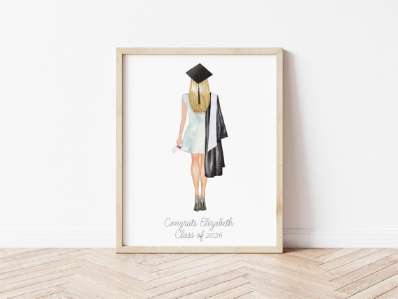 College Or High School Custom Graduation Portrait Digital Download Gift