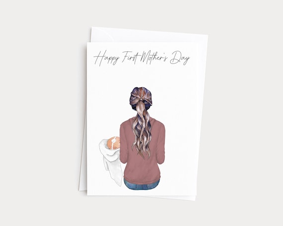 Personalized First Mother's Day Portrait Card from Kids
