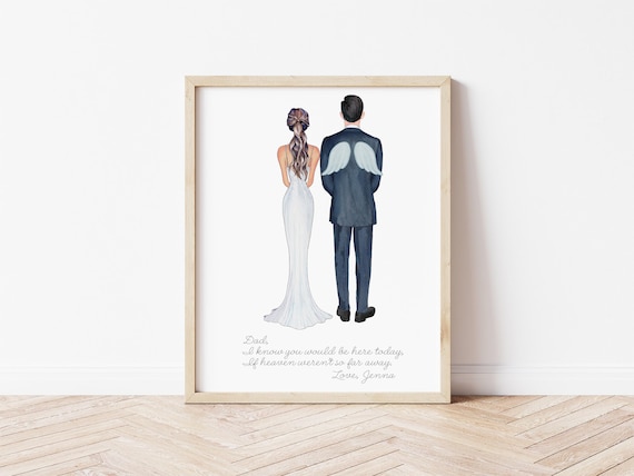 Father of the Bride Memorial Portrait, I Know You Would Digital Download Art