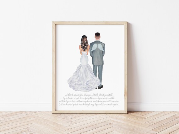 Brother of the Bride Personalized Memorial Portrait Gift: In Memory of (Digital Download)
