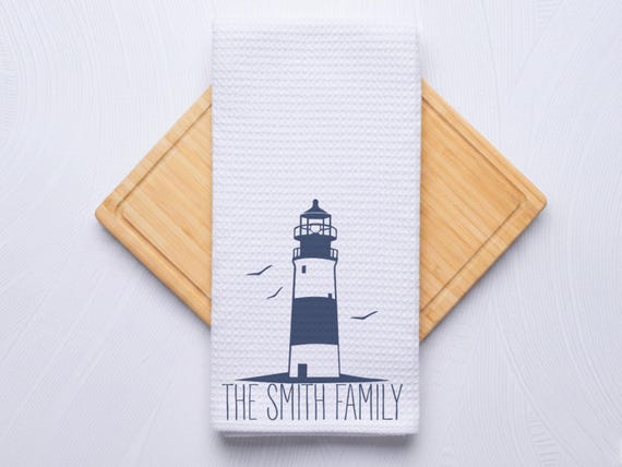 Seaside Customizable Lighthouse Towel for Kitchens & Bath